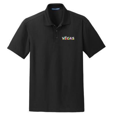 Las Vegas Skyline Retro Vintage Nevada Souvenir Gift Dry Zone Grid Polo