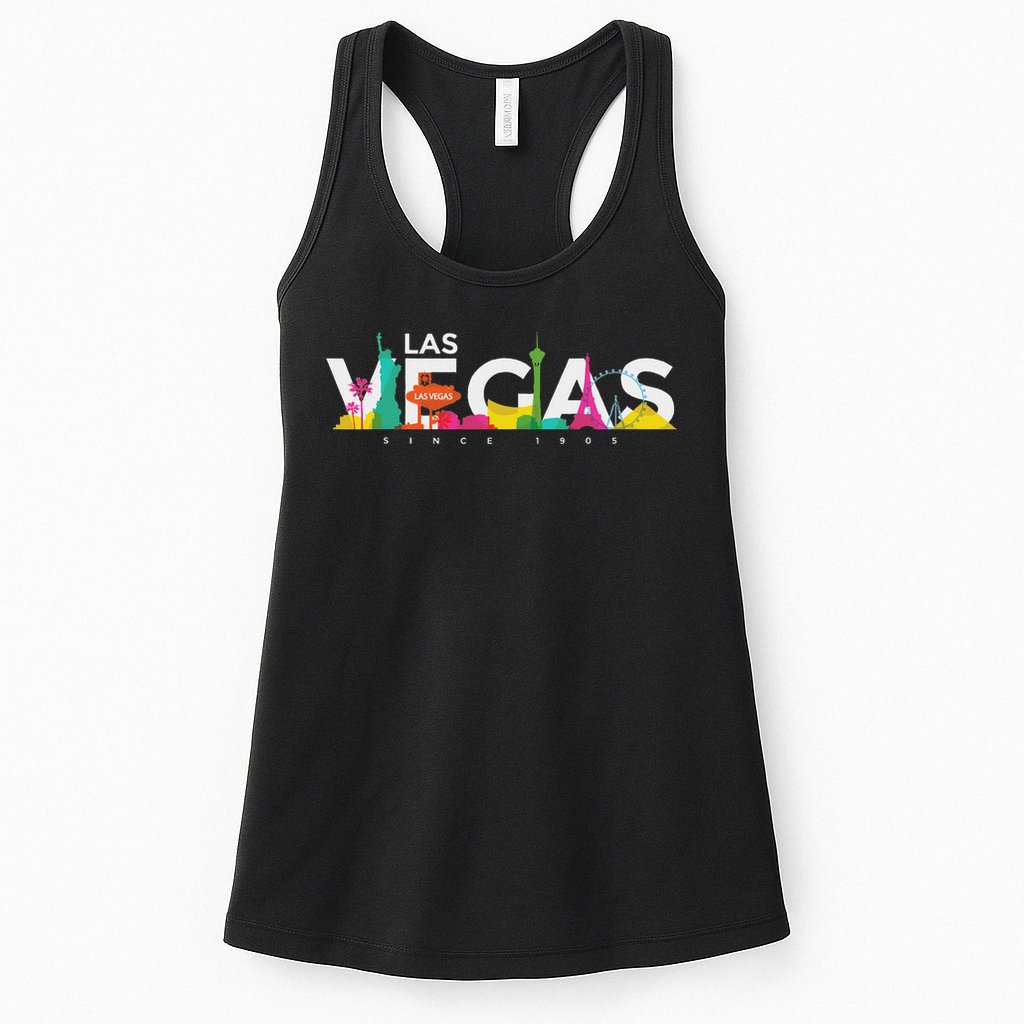 Las Vegas Skyline Retro Vintage Nevada Souvenir Gift Womens Tank Top