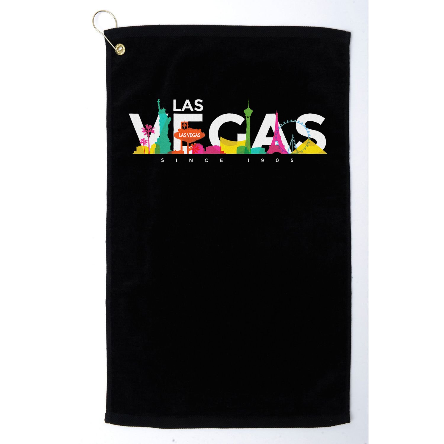 Las Vegas Skyline Retro Vintage Nevada Souvenir Gift Golf Towel