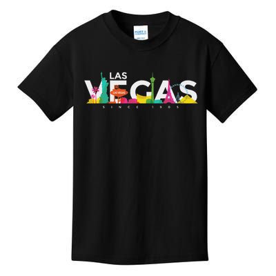 Las Vegas Skyline Retro Vintage Nevada Souvenir Gift Kids T-Shirt
