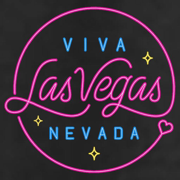 Las Vegas Sign Nevada Aesthetic Design Classic 7 Panel Mesh Trucker Snapback Hat
