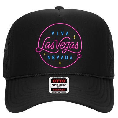 Las Vegas Sign Nevada Aesthetic Design Classic High Crown Mesh Back Trucker Hat