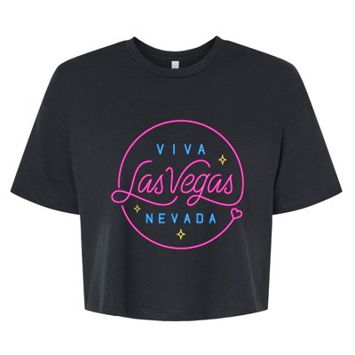 Las Vegas Sign Nevada Aesthetic Design Classic Bella+Canvas Jersey Crop Tee