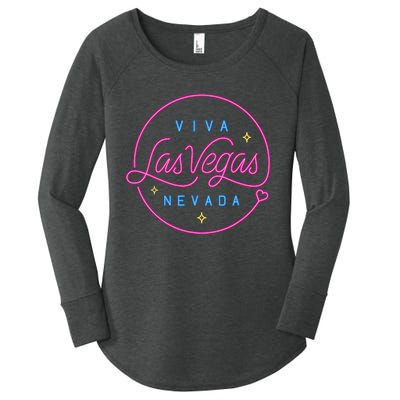 Las Vegas Sign Nevada Aesthetic Design Classic Women's Perfect Tri Tunic Long Sleeve Shirt