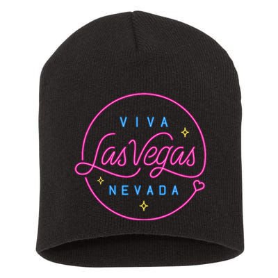 Las Vegas Sign Nevada Aesthetic Design Classic Short Acrylic Beanie