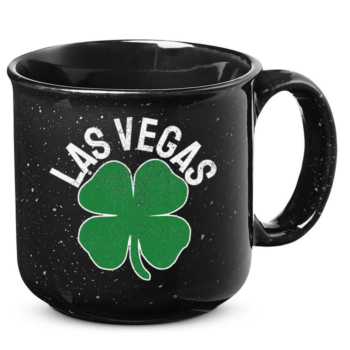 Las Vegas Shamrock St. Patrick's Day Saint Paddy's Irish 15oz Campfire Ceramic Mug