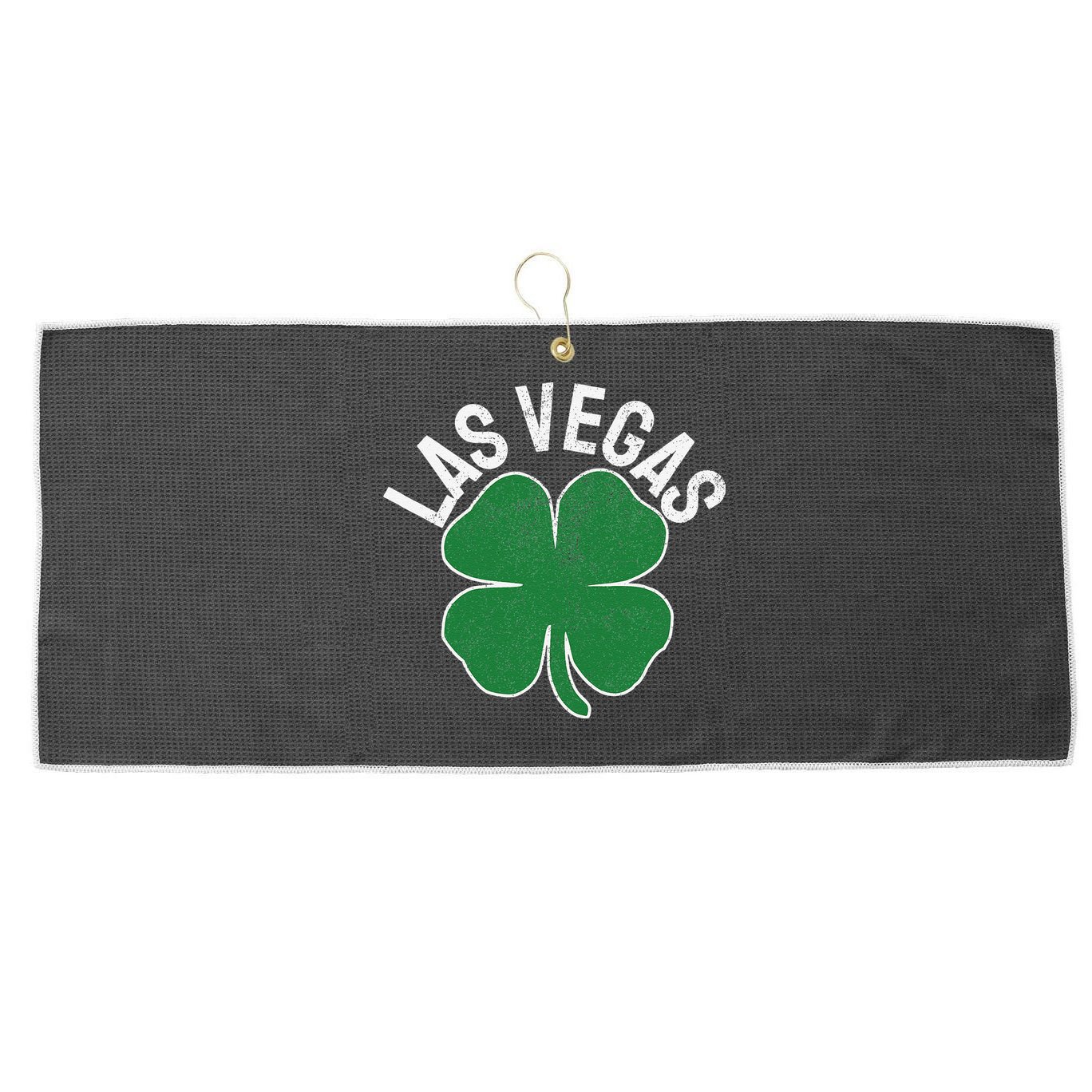 Las Vegas Shamrock St. Patrick's Day Saint Paddy's Irish Large Microfiber Waffle Golf Towel