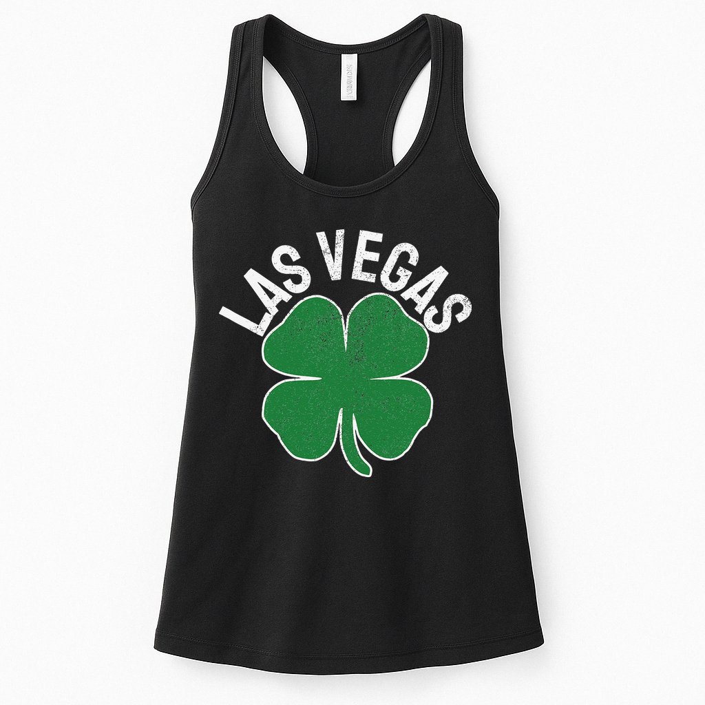 Las Vegas Shamrock St. Patrick's Day Saint Paddy's Irish Womens Tank Top