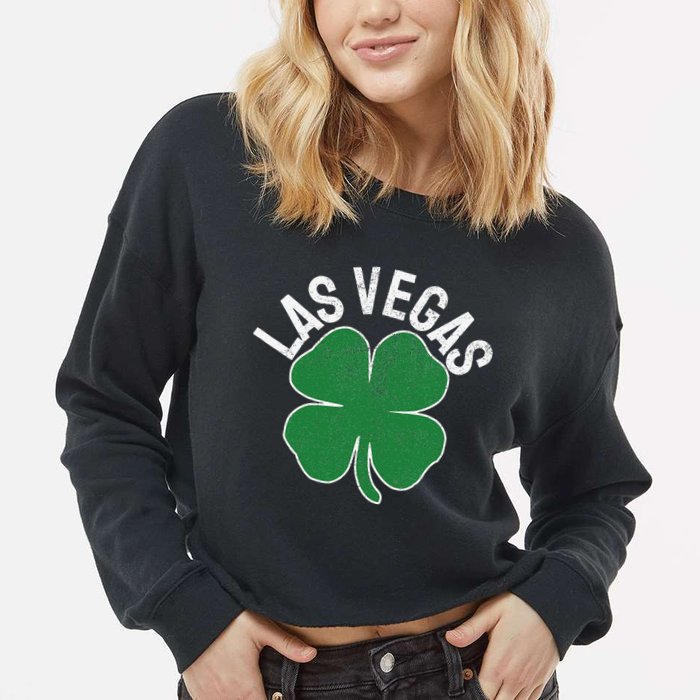 Las Vegas Shamrock St. Patrick's Day Saint Paddy's Irish Cropped Pullover Crew