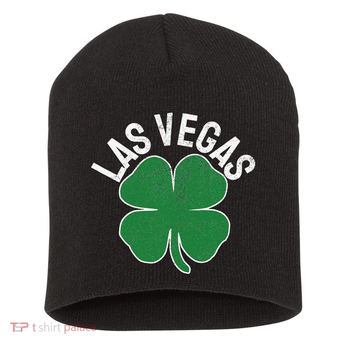 Las Vegas Shamrock St. Patrick's Day Saint Paddy's Irish Short Acrylic Beanie