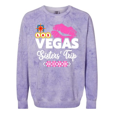 Las Vegas Sisters Trip 2024 Girl Trip Colorblast Crewneck Sweatshirt