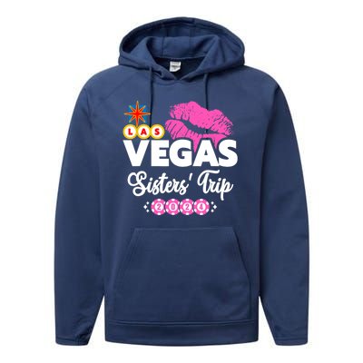 Las Vegas Sisters Trip 2024 Girl Trip Performance Fleece Hoodie