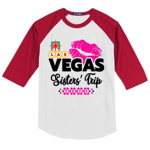 Las Vegas Sisters Trip 2024 Girl Trip Kids Colorblock Raglan Jersey