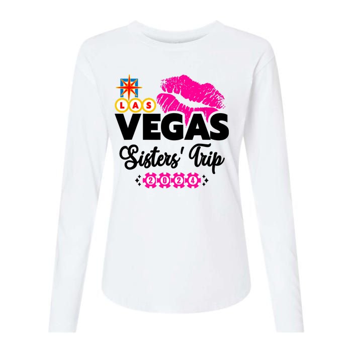 Las Vegas Sisters Trip 2024 Girl Trip Womens Cotton Relaxed Long Sleeve T-Shirt