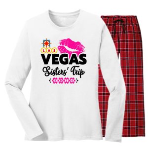 Las Vegas Sisters Trip 2024 Girl Trip Women's Long Sleeve Flannel Pajama Set 