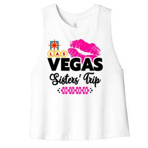 Las Vegas Sisters Trip 2024 Girl Trip Women's Racerback Cropped Tank