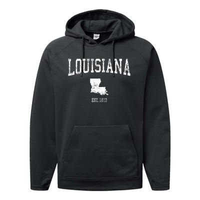 Louisiana Vintage Sports Design La Performance Fleece Hoodie