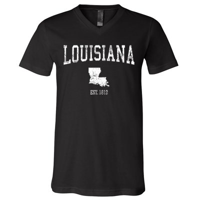 Louisiana Vintage Sports Design La V-Neck T-Shirt