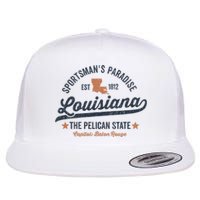 Louisiana Vintage Sports Design Pelican State Usa Rough Flat Bill Trucker Hat