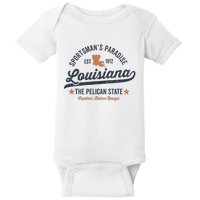 Louisiana Vintage Sports Design Pelican State Usa Rough Baby Bodysuit