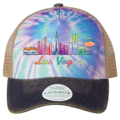 Las Vegas Skyline Aesthetic Design Classic Legacy Tie Dye Trucker Hat
