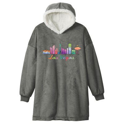 Las Vegas Skyline Aesthetic Design Classic Hooded Wearable Blanket