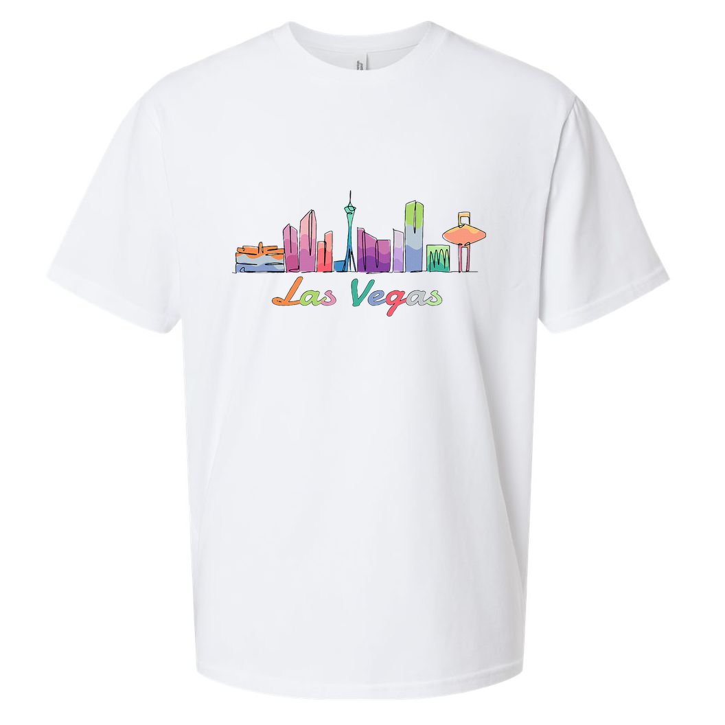 Las Vegas Skyline Aesthetic Design Classic Sueded Cloud Jersey T-Shirt