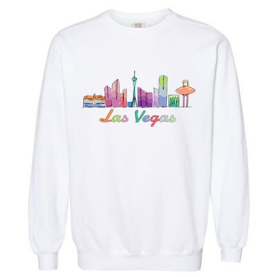 Las Vegas Skyline Aesthetic Design Classic Garment-Dyed Sweatshirt
