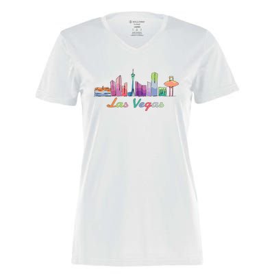 Las Vegas Skyline Aesthetic Design Classic Women's Momentum V-Neck T-Shirt