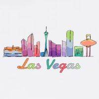 Las Vegas Skyline Aesthetic Design Classic Cooling Performance Crew T-Shirt