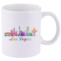 Las Vegas Skyline Aesthetic Design Classic 11oz C Handle Ceramic Mug