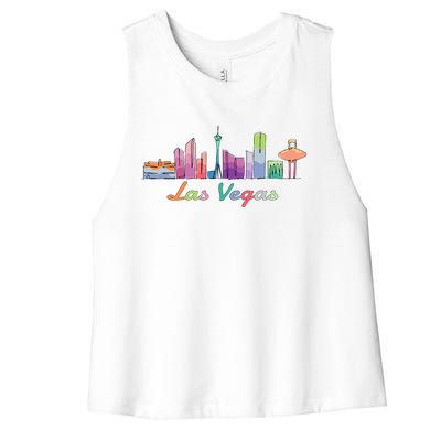 Las Vegas Skyline Aesthetic Design Classic Women's Racerback Cropped Tank