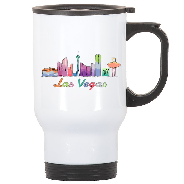 Las Vegas Skyline Aesthetic Design Classic Stainless Steel Travel Mug