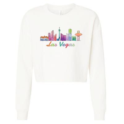 Las Vegas Skyline Aesthetic Design Classic Cropped Pullover Crew
