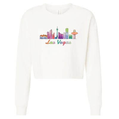 Las Vegas Skyline Aesthetic Design Classic Cropped Pullover Crew