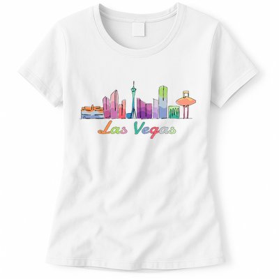 Las Vegas Skyline Aesthetic Design Classic Womens T-Shirt