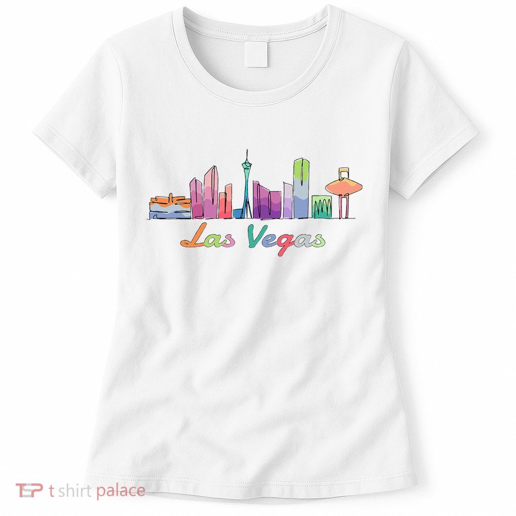 Las Vegas Skyline Aesthetic Design Classic Womens T-Shirt