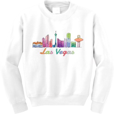 Las Vegas Skyline Aesthetic Design Classic Kids Sweatshirt