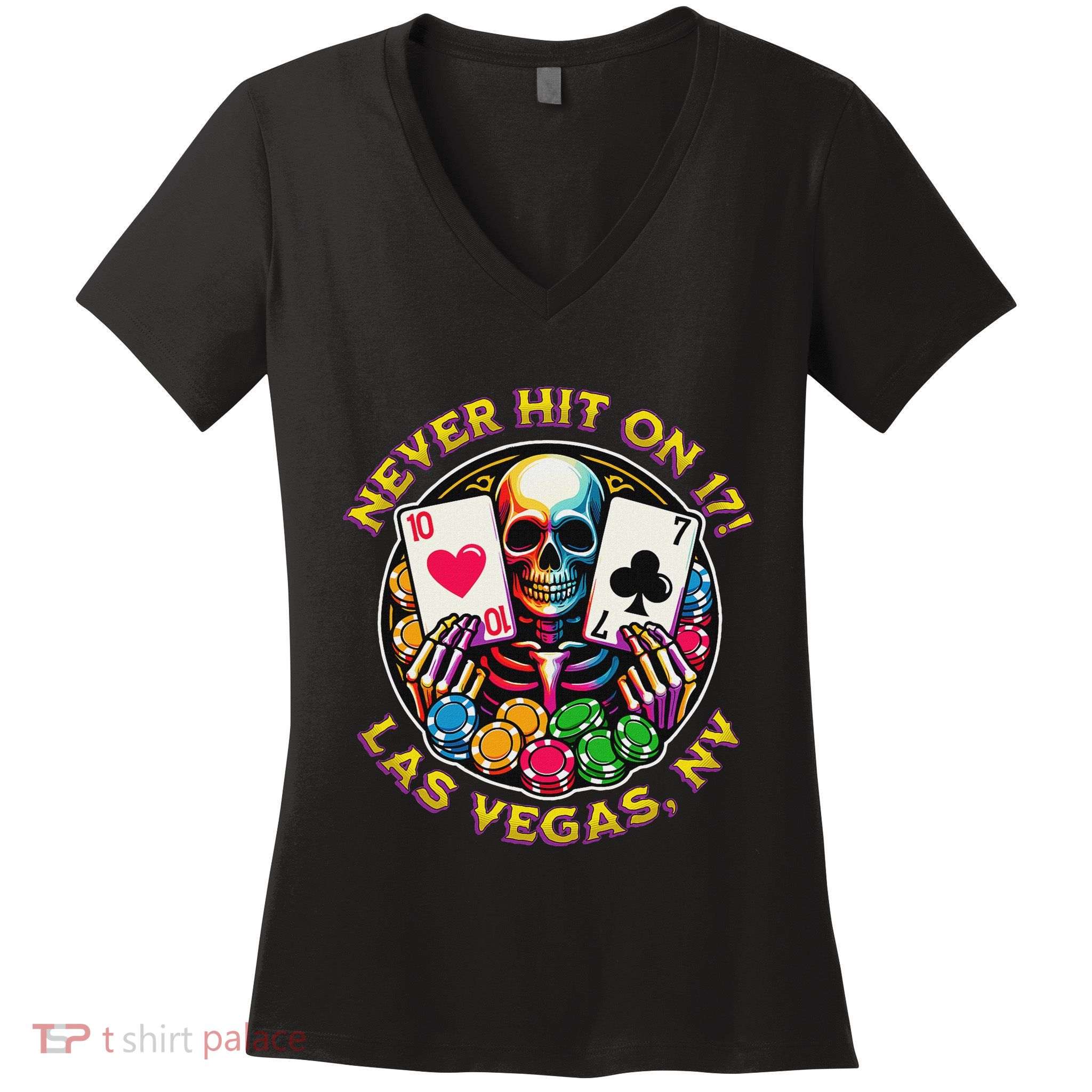 Las Vegas Trip Never Hit On 17 Blackjack Women's V-Neck T-Shirt