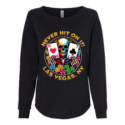 Las Vegas Trip Guys Girl Trip Black Jack Never Hit On 17 Womens California Wash Sweatshirt