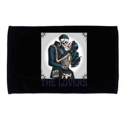 Lovers Vintage Tarot Card Ing Skeleton Astrology Skull Meaningful Gift Microfiber Hand Towel