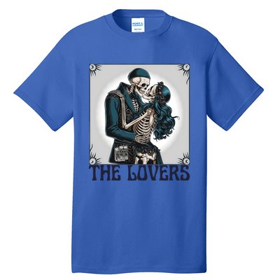 Lovers Vintage Tarot Card Ing Skeleton Astrology Skull Meaningful Gift Tall T-Shirt