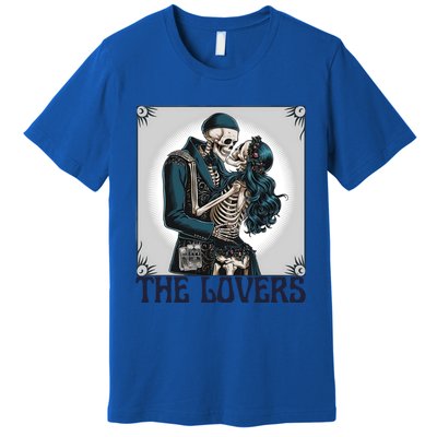 Lovers Vintage Tarot Card Ing Skeleton Astrology Skull Meaningful Gift Premium T-Shirt