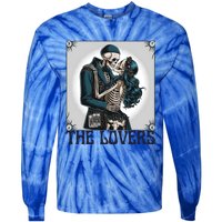 Lovers Vintage Tarot Card Ing Skeleton Astrology Skull Meaningful Gift Tie-Dye Long Sleeve Shirt