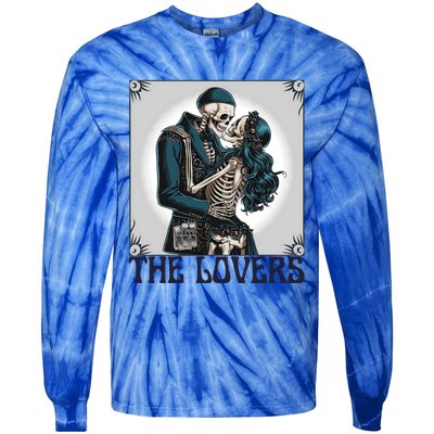 Lovers Vintage Tarot Card Ing Skeleton Astrology Skull Meaningful Gift Tie-Dye Long Sleeve Shirt