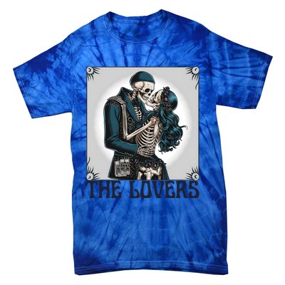 Lovers Vintage Tarot Card Ing Skeleton Astrology Skull Meaningful Gift Tie-Dye T-Shirt