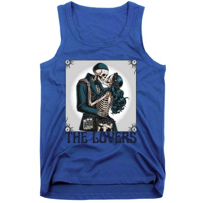 Lovers Vintage Tarot Card Ing Skeleton Astrology Skull Meaningful Gift Tank Top