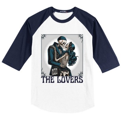 Lovers Vintage Tarot Card Ing Skeleton Astrology Skull Meaningful Gift Baseball Sleeve Shirt