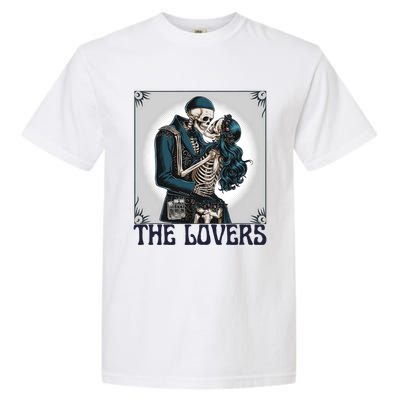 Lovers Vintage Tarot Card Ing Skeleton Astrology Skull Meaningful Gift Garment-Dyed Heavyweight T-Shirt