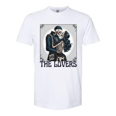 Lovers Vintage Tarot Card Ing Skeleton Astrology Skull Meaningful Gift Softstyle CVC T-Shirt